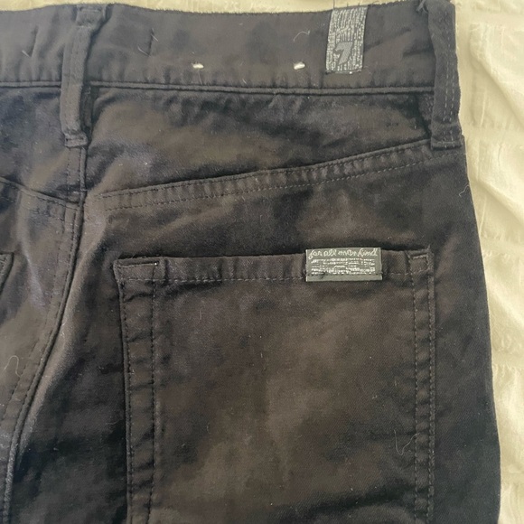 7 For All Mankind High Rise Black Velvet Pants - Picture 12 of 12